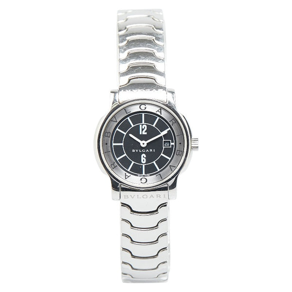 ブルガリ ソロテンポ 腕時計 ST29S クオーツ ブラック文字盤 ステンレススチール レディース BVLGARI 【中古】