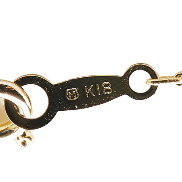 ミキモト K18YG イエローゴールド アコヤパール7.5mm ダイヤ ペンダントネックレス レディース MIKIMOTO 【中古】