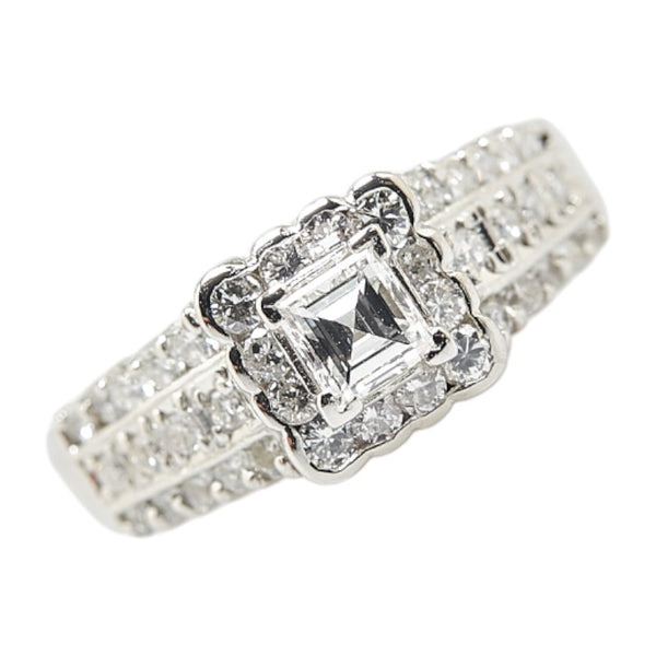 Pt900 プラチナ ダイヤ0.34ct ダイヤ0.70ct リング 指輪 レディース 12号 【中古】