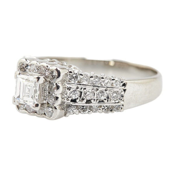 Pt900 プラチナ ダイヤ0.34ct ダイヤ0.70ct リング 指輪 レディース 12号 【中古】