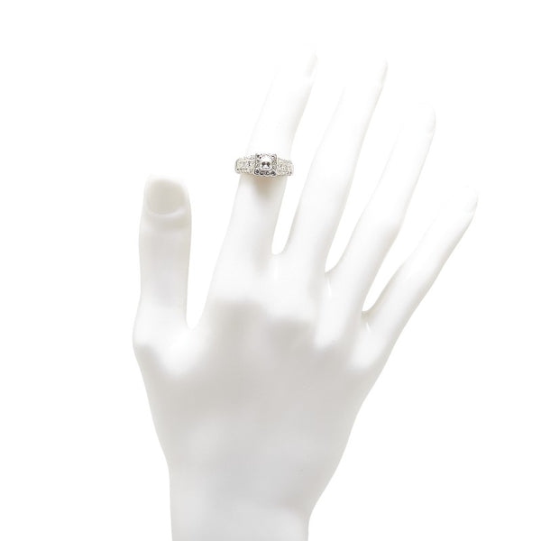 Pt900 プラチナ ダイヤ0.34ct ダイヤ0.70ct リング 指輪 レディース 12号 【中古】