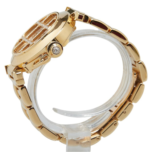 カルティエ パシャグリッド ダイヤ 腕時計 2399 自動巻き ホワイト文字盤 K18YG イエローゴールド ステンレススチール メンズ CARTIER 【中古】