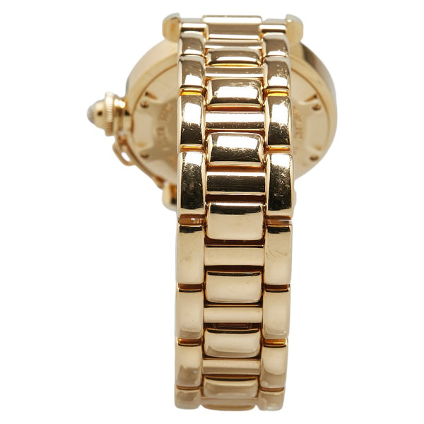 カルティエ パシャグリッド ダイヤ 腕時計 2399 自動巻き ホワイト文字盤 K18YG イエローゴールド ステンレススチール メンズ CARTIER 【中古】