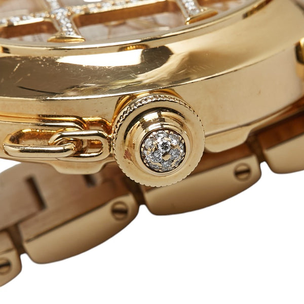 カルティエ パシャグリッド ダイヤ 腕時計 2399 自動巻き ホワイト文字盤 K18YG イエローゴールド ステンレススチール メンズ CARTIER 【中古】