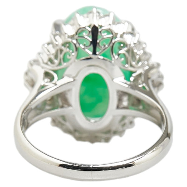 Pt900 プラチナ 翡翠 ダイヤ0.62ct リング 指輪 レディース 10号 【中古】