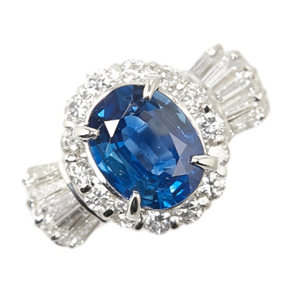 Pt900 プラチナ サファイア1.54ct ダイヤ0.94ct リング 指輪 レディース 12号 【中古】