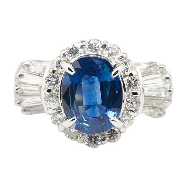 Pt900 プラチナ サファイア1.54ct ダイヤ0.94ct リング 指輪 レディース 12号 【中古】