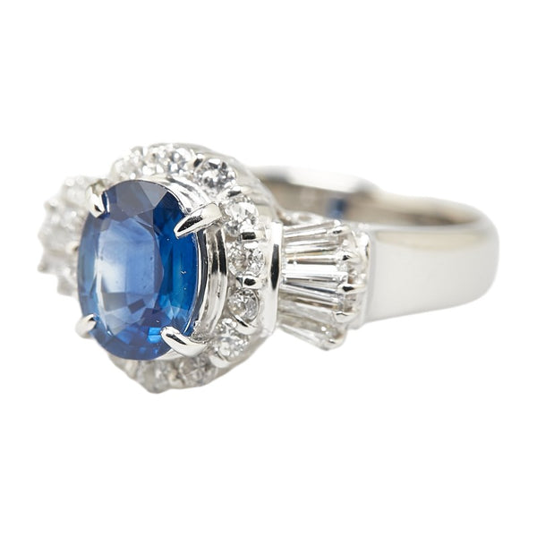Pt900 プラチナ サファイア1.54ct ダイヤ0.94ct リング 指輪 レディース 12号 【中古】