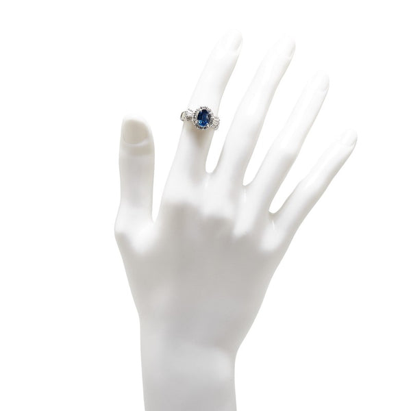 Pt900 プラチナ サファイア1.54ct ダイヤ0.94ct リング 指輪 レディース 12号 【中古】