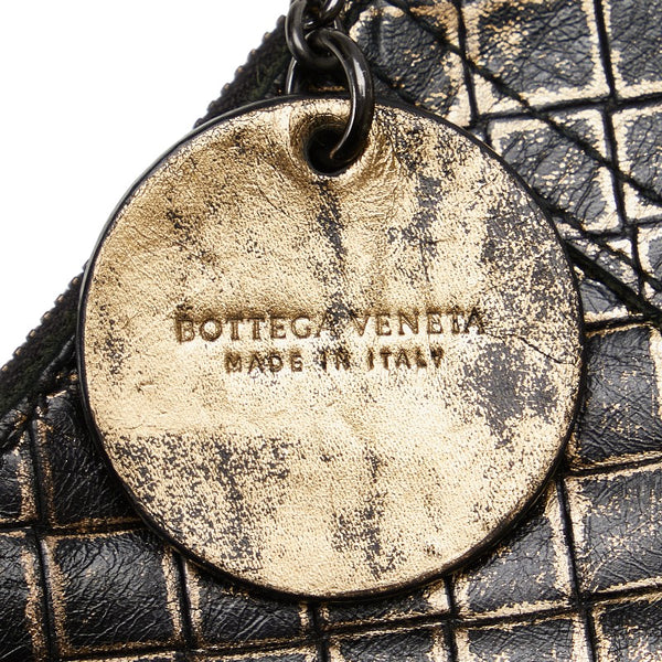 ボッテガヴェネタ イントレチャート ポーチ ゴールド レザー レディース BOTTEGAVENETA 【中古】
