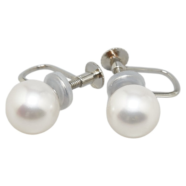 Pt850 プラチナ アコヤパール8mm イヤリング レディース 【中古】