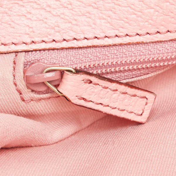 グッチ GGキャンバス トートバッグ 120836 ピンク ベージュ キャンバス レザー レディース GUCCI 【中古】