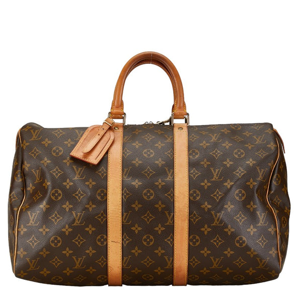 ルイ ヴィトン モノグラム キーポル45 ボストンバッグ M41428 ブラウン PVC レザー レディース LOUIS VUITTON 【中古】