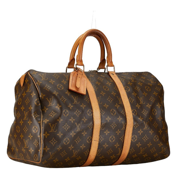 ルイ ヴィトン モノグラム キーポル45 ボストンバッグ M41428 ブラウン PVC レザー レディース LOUIS VUITTON 【中古】