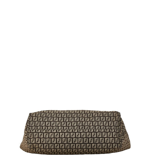 フェンディ ズッキーノ トートバッグ 8BH127 ブラウン キャンバス レザー レディース FENDI 【中古】