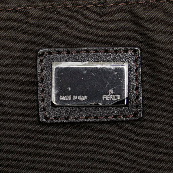 フェンディ ズッキーノ トートバッグ 8BH127 ブラウン キャンバス レザー レディース FENDI 【中古】