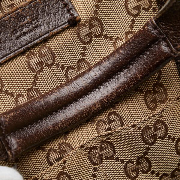 グッチ GGキャンバス トートバッグ 153213 ブラウン キャンバス レザー レディース GUCCI 【中古】