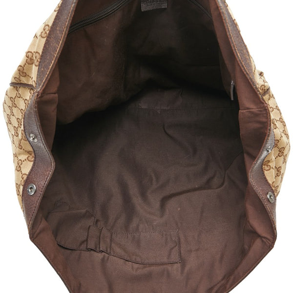グッチ GGキャンバス トートバッグ 153213 ブラウン キャンバス レザー レディース GUCCI 【中古】