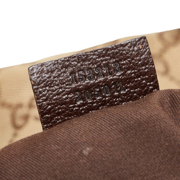 グッチ GGキャンバス トートバッグ 153213 ブラウン キャンバス レザー レディース GUCCI 【中古】