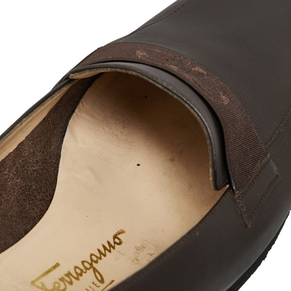 サルヴァトーレフェラガモ ガンチーニ ローファー サイズ：8 1/2 ブラウン レザー メンズ Salvatore Ferragamo 【中古】