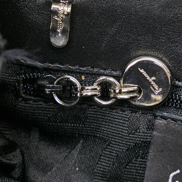 サルヴァトーレフェラガモ ハンドバッグ ショルダーバッグ 2WAY ブラック シルバー キャンバス レディース Salvatore Ferragamo 【中古】