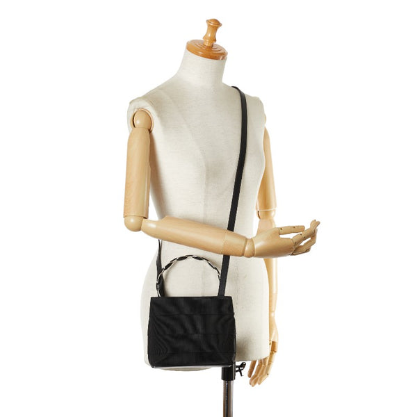 サルヴァトーレフェラガモ ハンドバッグ ショルダーバッグ 2WAY ブラック シルバー キャンバス レディース Salvatore Ferragamo 【中古】