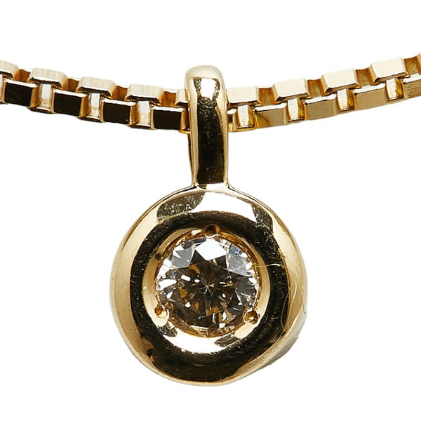 K21.6 ゴールド K18YG イエローゴールド ダイヤ0.05ct 2ペソ金貨 メキシコ DOS 1945年刻印 ペンダントネックレス レディース 【中古】