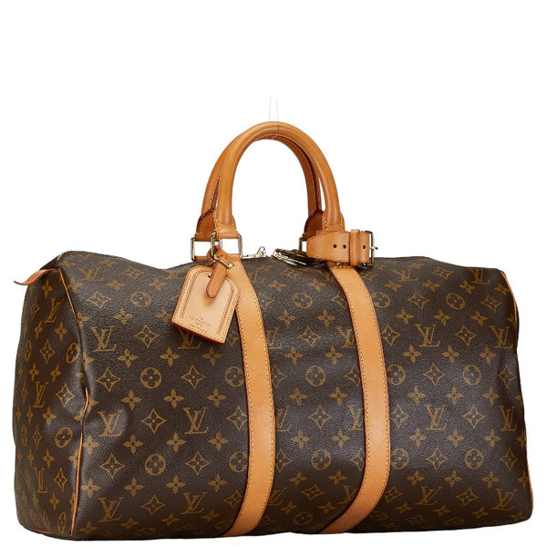 ルイ ヴィトン モノグラム キ－ポル45 ボストンバッグ M41428 ブラウン PVC レザー レディース LOUIS VUITTON 【中古】