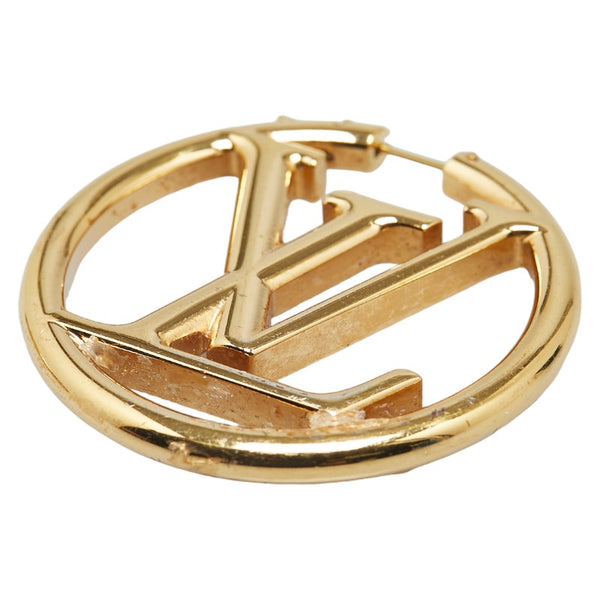ルイ ヴィトン フープ ルイーズ ピアス M64288 メッキ レディース LOUIS VUITTON 【中古】