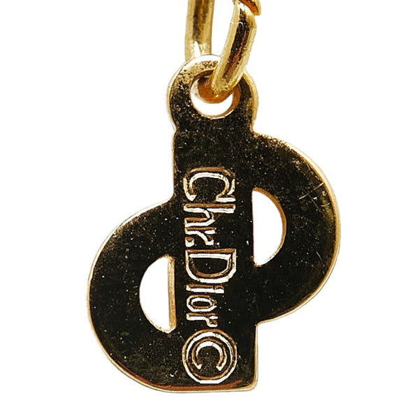 ディオール CDロゴ ラインストーン ネックレス ゴールド メッキ レディース Dior 【中古】