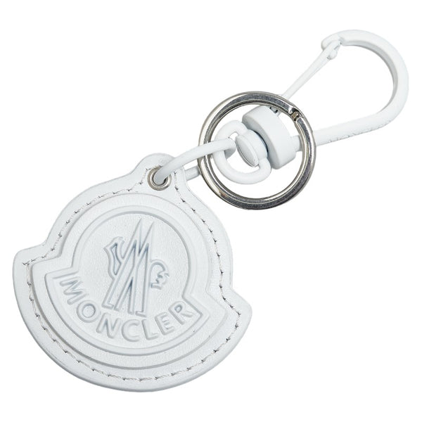 モンクレール ロゴ キーホルダー ホワイト レザー レディース MONCLER 【中古】