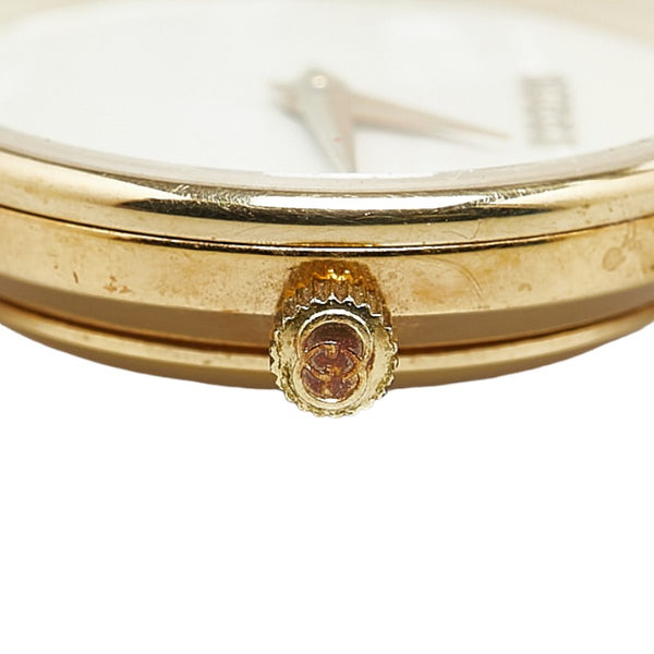 グッチ 腕時計 6000.2.L クオーツ シェル文字盤 レザー レディース GUCCI 【中古】