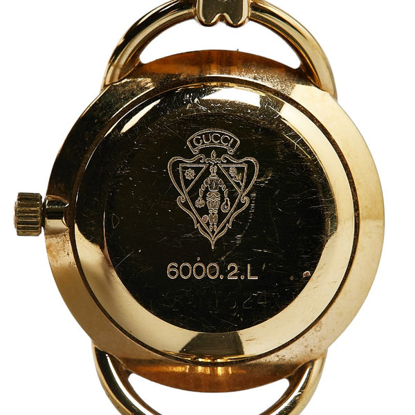 グッチ 腕時計 6000.2.L クオーツ シェル文字盤 レザー レディース GUCCI 【中古】