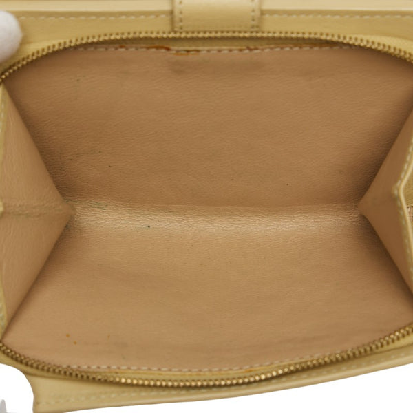 ボッテガヴェネタ イントレチャート 二つ折り財布 ベージュ レザー レディース BOTTEGAVENETA 【中古】