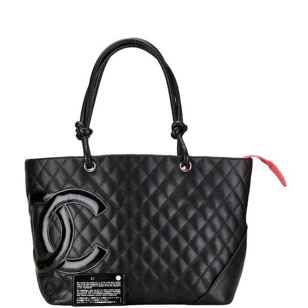 シャネル ココマーク マトラッセ カンボンライン ハンドバッグ トートバッグ ブラック レザー レディース CHANEL 【中古】