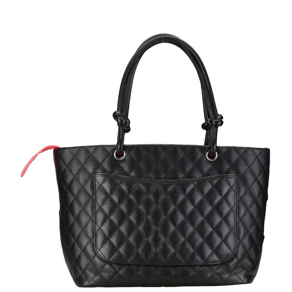 シャネル ココマーク マトラッセ カンボンライン ハンドバッグ トートバッグ ブラック レザー レディース CHANEL 【中古】