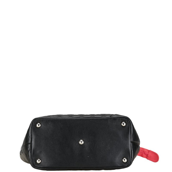 シャネル ココマーク マトラッセ カンボンライン ハンドバッグ トートバッグ ブラック レザー レディース CHANEL 【中古】