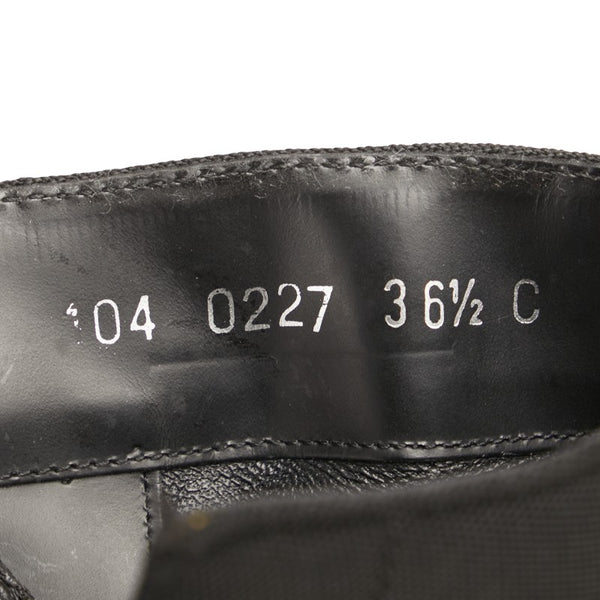 グッチ シェリーライン ブーツ 104 0227 ブラック キャンバス ナイロン レディース GUCCI 【中古】