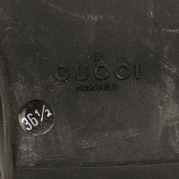 グッチ シェリーライン ブーツ 104 0227 ブラック キャンバス ナイロン レディース GUCCI 【中古】