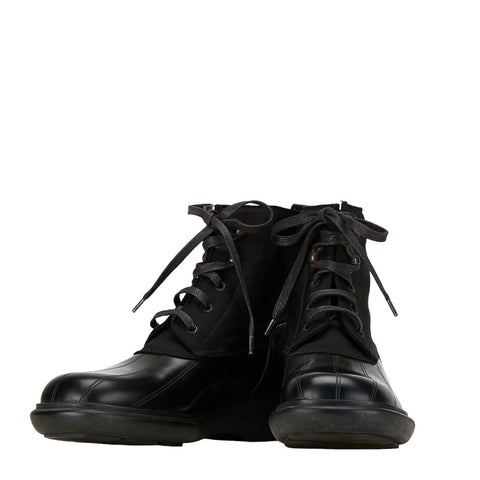 グッチ シェリーライン ブーツ 104 0227 ブラック キャンバス ナイロン レディース GUCCI 【中古】