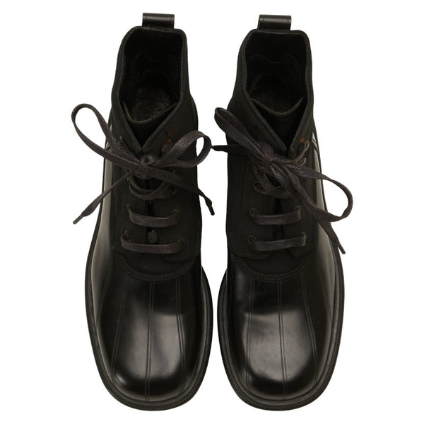 グッチ シェリーライン ブーツ 104 0227 ブラック キャンバス ナイロン レディース GUCCI 【中古】