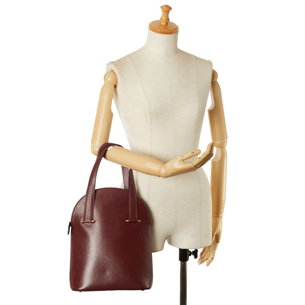 カルティエ ハンドバッグ ワインレッド レザー レディース CARTIER 【中古】