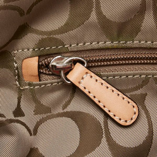 コーチ トートバッグ ショルダーバッグ 25-5968 レッド ベージュ キャンバス レザー レディース COACH 【中古】