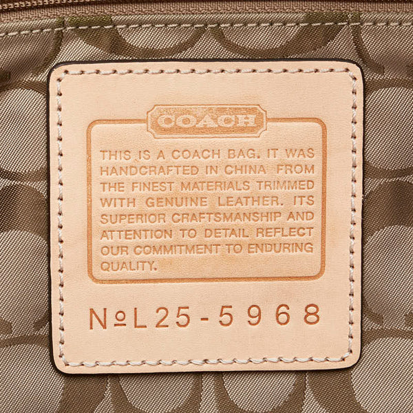 コーチ トートバッグ ショルダーバッグ 25-5968 レッド ベージュ キャンバス レザー レディース COACH 【中古】