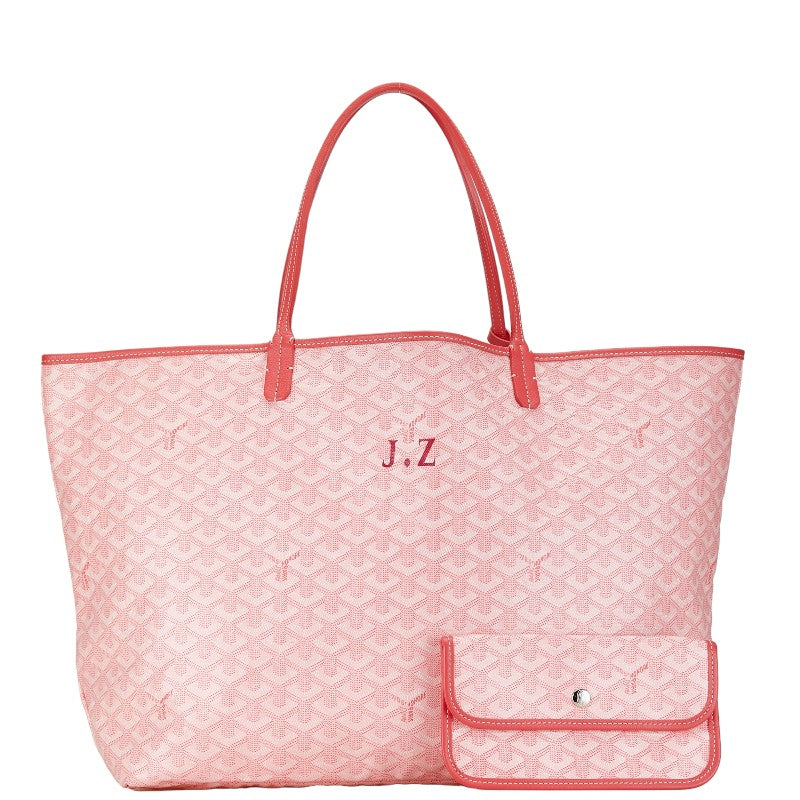 ゴヤール サンルイPM 「J.Z」マーカージュ SAC SAINT LOUIS PINK  ハンドバッグ トートバッグ ローズピンク レザー レディース GOYARD 【中古】