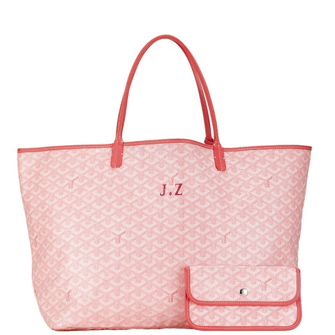 ゴヤール サンルイPM 「J.Z」マーカージュ SAC SAINT LOUIS PINK  ハンドバッグ トートバッグ ローズピンク レザー レディース GOYARD 【中古】