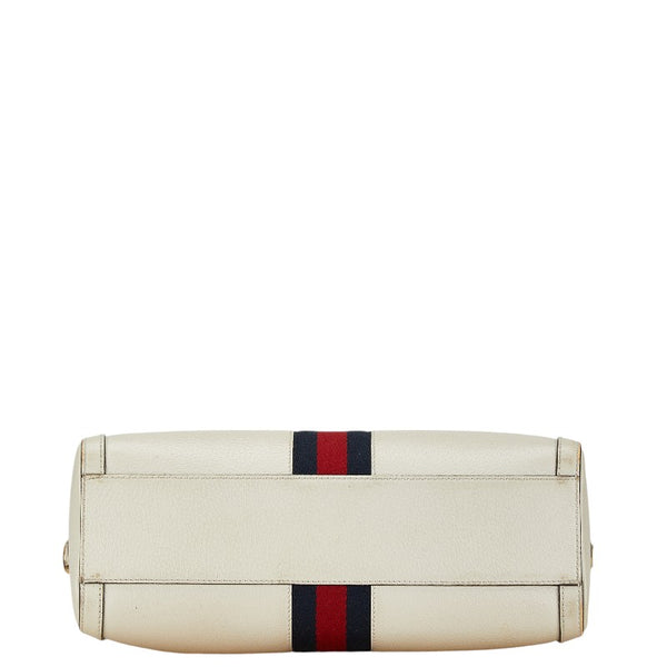 グッチ オフィディア シェリーライン ミニボストン ハンドバッグ ショルダーバッグ 2WAY 524532 ホワイト キャンバス レザー レディース GUCCI 【中古】