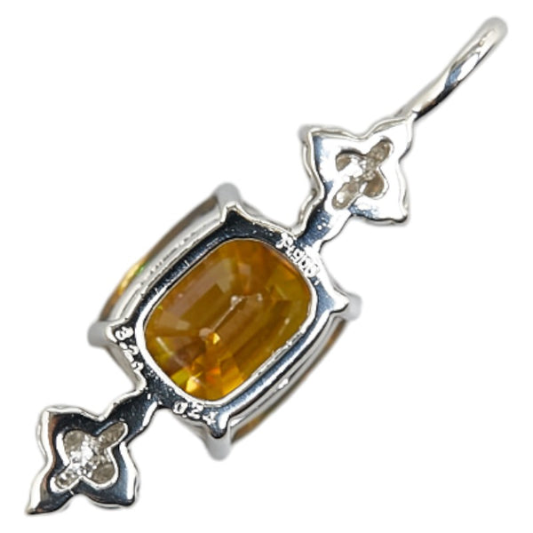 Pt900 プラチナ スフェーン3.20ct ダイヤ0.24ct ペンダントトップ レディース 【中古】