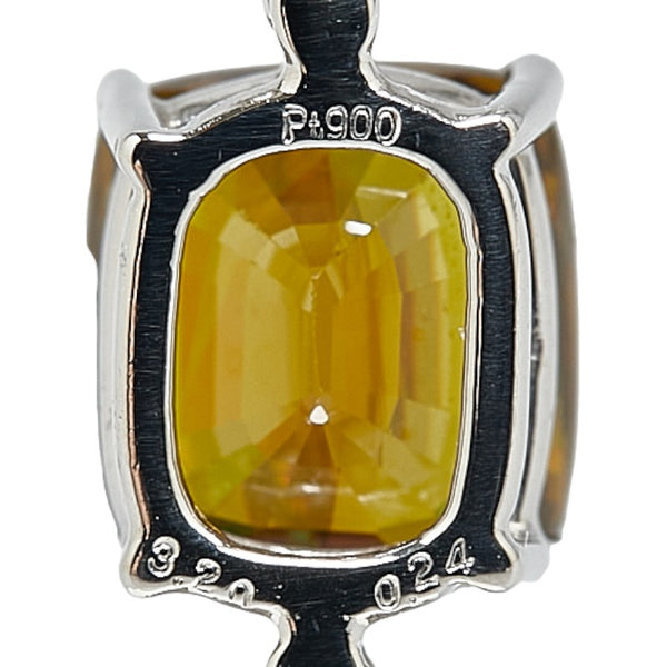 Pt900 プラチナ スフェーン3.20ct ダイヤ0.24ct ペンダントトップ レディース 【中古】
