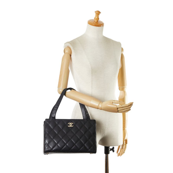 シャネル マトラッセ ココマーク ハンドバッグ トートバッグ ブラック レザー レディース CHANEL 【中古】